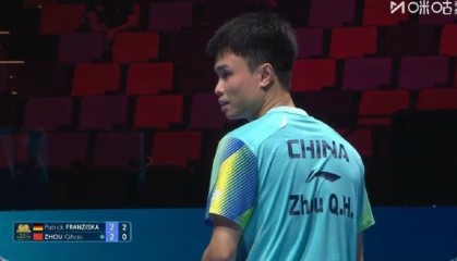 MK体育官方入口-周启豪2-3不敌弗朗西斯卡，国乒男队2人晋级澳门世界杯16强